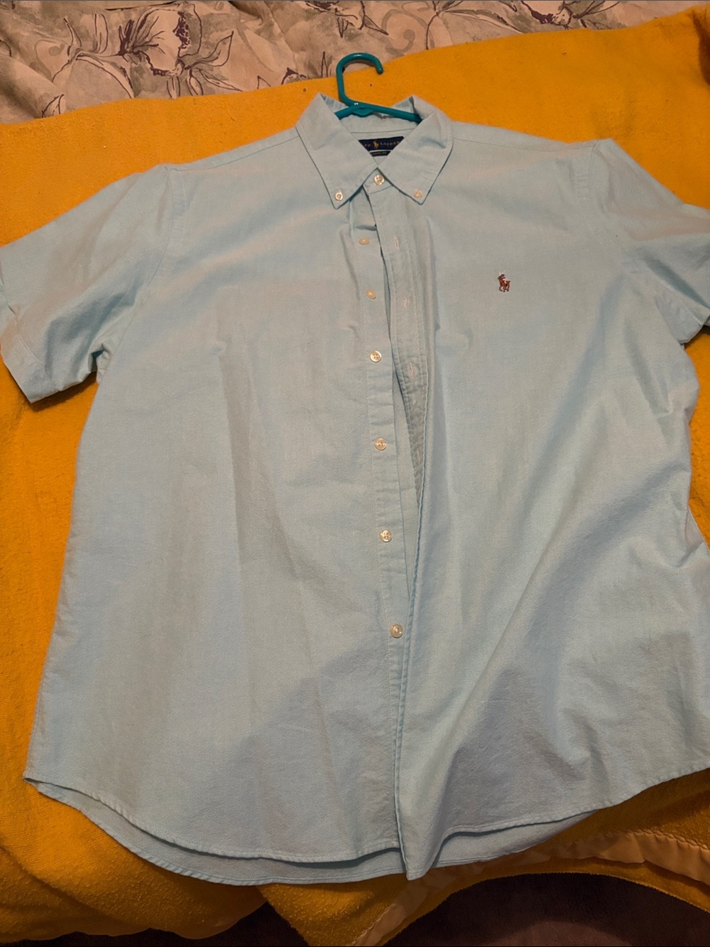 Ralph Lauren Pale Blue Short-Sleeve Button-Down Shirt